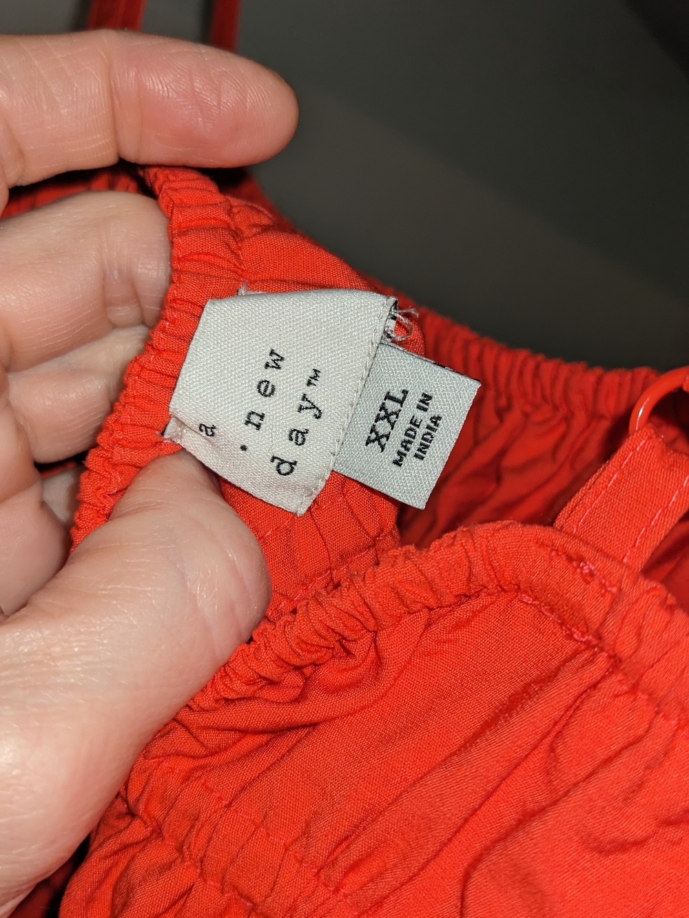 A New Day Red Orange Smocked Strap Maxi Dress Summer Wedding Guest Hamptons Week - Picture 4 of 8
